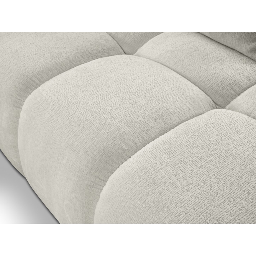 L-shaped upholstered folding corner lounge suite with a storage space ALMADA left beige