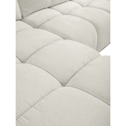 L-shaped upholstered folding corner lounge suite with a storage space ALMADA left beige
