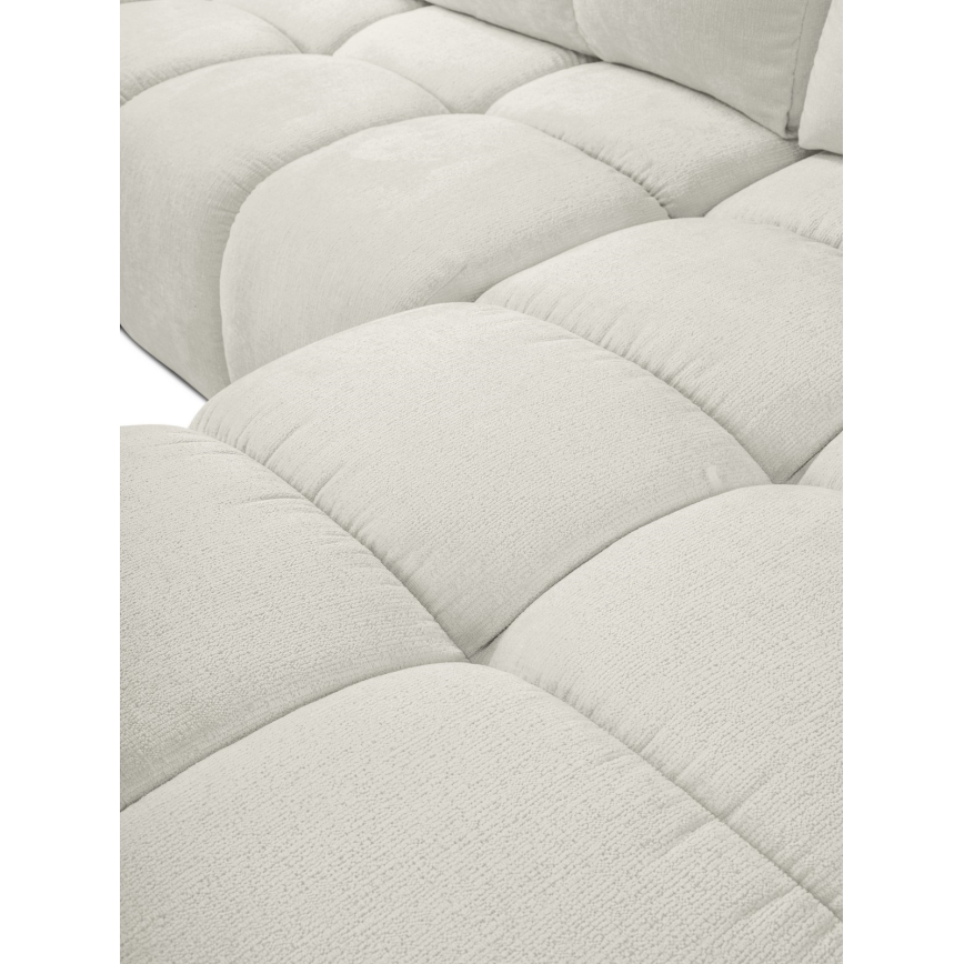 L-shaped upholstered folding corner lounge suite with a storage space ALMADA right beige