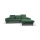 L-shaped upholstered folding corner lounge suite with a storage space ALTA right green