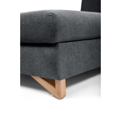 L-shaped upholstered folding corner lounge suite with a storage space AVESTA left anthracite