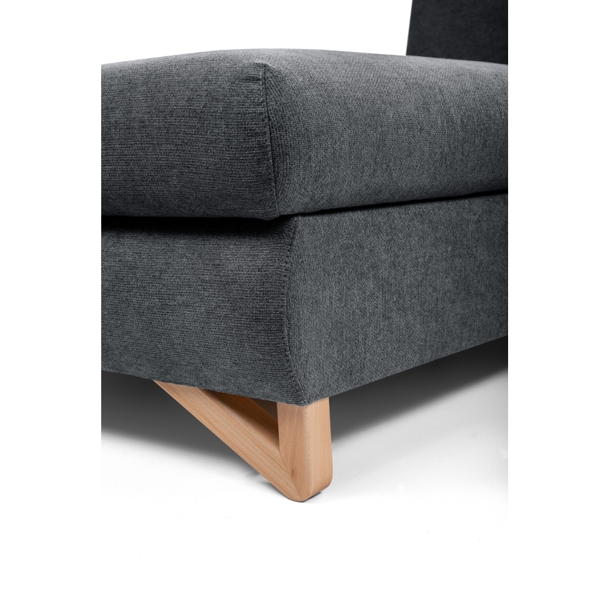 L-shaped upholstered folding corner lounge suite with a storage space AVESTA left anthracite