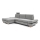 L-shaped upholstered folding corner lounge suite with a storage space AVESTA left grey