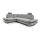 L-shaped upholstered folding corner lounge suite with a storage space AVESTA left grey