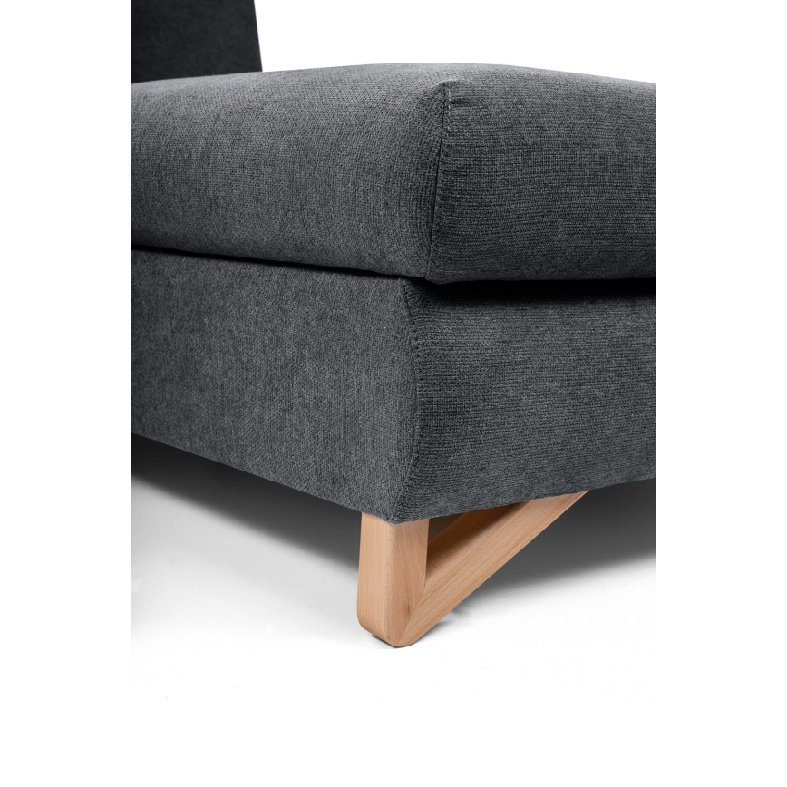 L-shaped upholstered folding corner lounge suite with a storage space AVESTA right anthracite