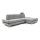 L-shaped upholstered folding corner lounge suite with a storage space AVESTA right grey