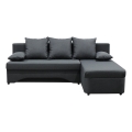 L-shaped upholstered universal folding corner lounge suite ALMEIDA anthracite