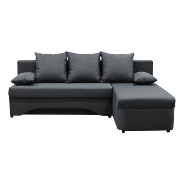 L-shaped upholstered universal folding corner lounge suite ALMEIDA anthracite