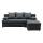 L-shaped upholstered universal folding corner lounge suite ALMEIDA anthracite