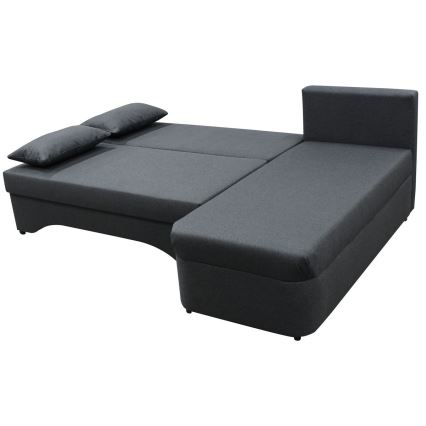 L-shaped upholstered universal folding corner lounge suite ALMEIDA anthracite