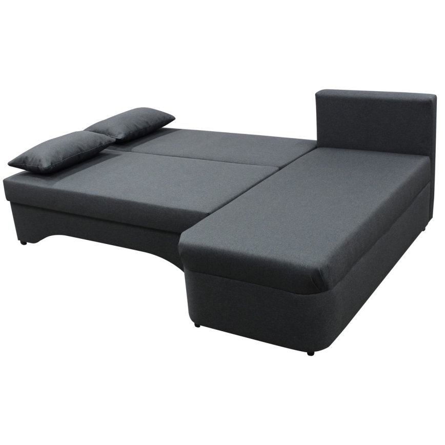 L-shaped upholstered universal folding corner lounge suite ALMEIDA anthracite