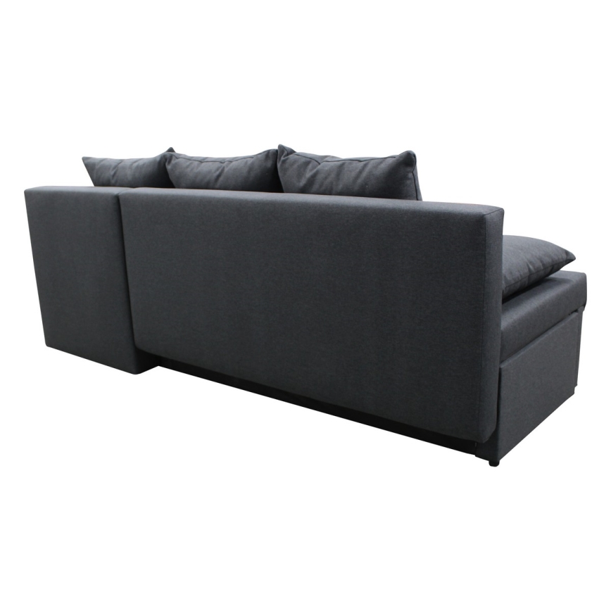 L-shaped upholstered universal folding corner lounge suite ALMEIDA anthracite