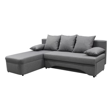 L-shaped upholstered universal folding corner lounge suite ALMEIDA grey