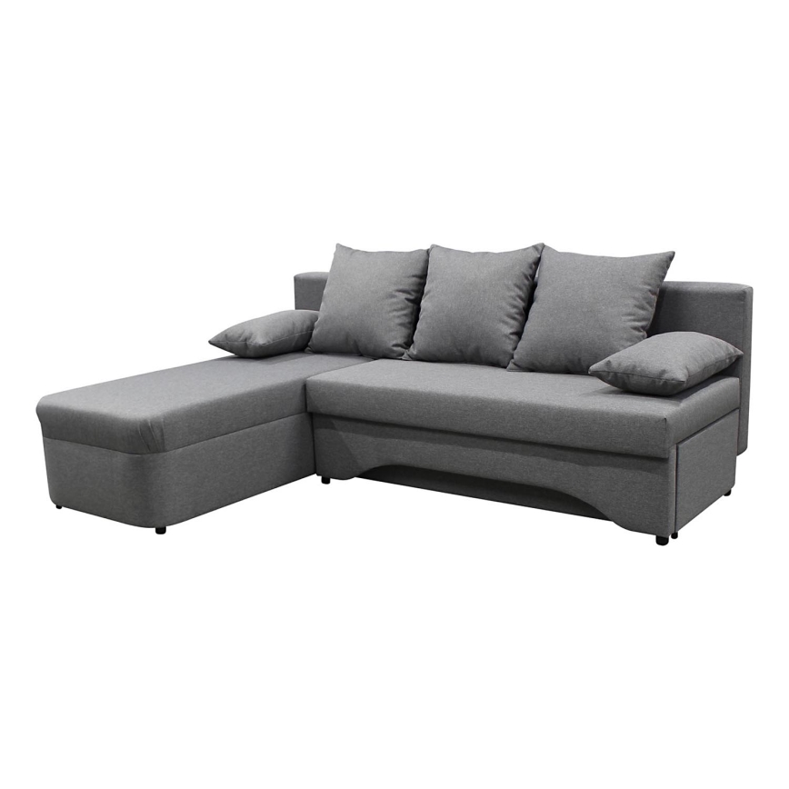 L-shaped upholstered universal folding corner lounge suite ALMEIDA grey