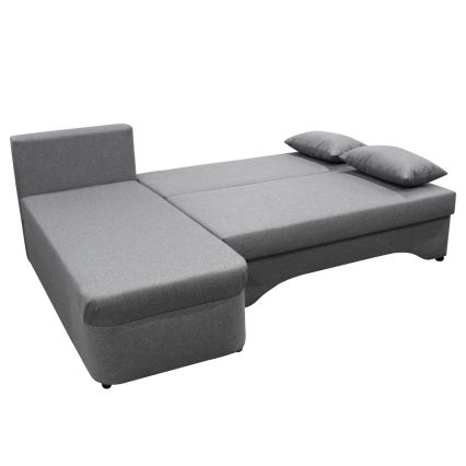L-shaped upholstered universal folding corner lounge suite ALMEIDA grey