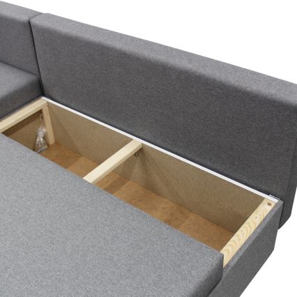 L-shaped upholstered universal folding corner lounge suite ALMEIDA grey