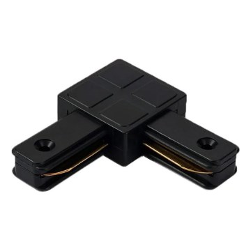 L-type 1-phase track connector for fixtures, black