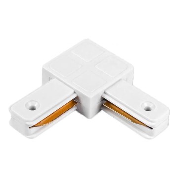 L-type 1-phase track lighting connector, white