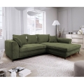 LAGOA L-shaped corner sofa bed with storage, right-hand configuration, green
