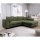LAGOA L-shaped corner sofa bed with storage, right-hand configuration, green
