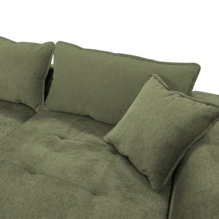 LAGOA L-shaped corner sofa bed with storage, right-hand configuration, green