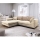 LAGOA Left-Facing L-Shaped Corner Sofa Bed with Storage, Beige/Brown