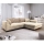 LAGOA Right-Hand L-Shaped Pull-Out Corner Sofa with Storage, Beige/Brown