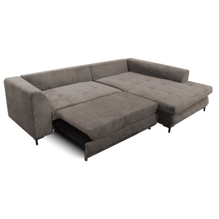 LAGOA Right-Hand L-Shaped Corner Sofa Bed with Storage, Taupe/Grey