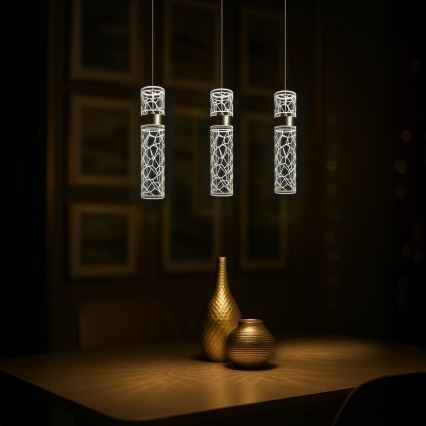 LAGOS Cable-Hung LED Pendant Light, 8W/230V, Gold