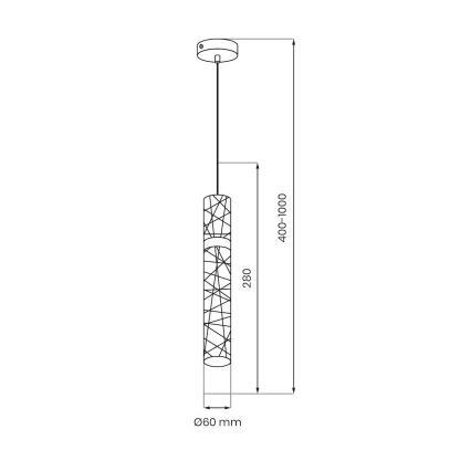 LAGOS Cable-Hung LED Pendant Light, 8W/230V, Gold