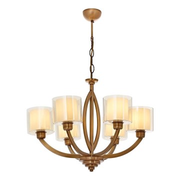 LAHORE 6-Light Chain-Hung Chandelier, 6×E27 (max. 40W), 230V — Bronze finish