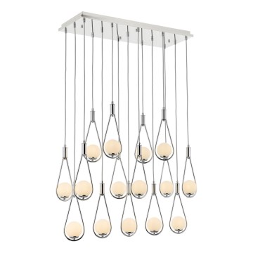 LAHORE Cable Suspension Chandelier, 15 x G9/10W, 230V, Polished Chrome Finish