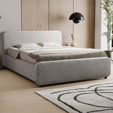 LAJLA Upholstered Bed without Mattress 180x200 cm Beige