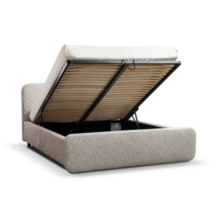 LAJLA Upholstered Bed without Mattress 180x200 cm Beige