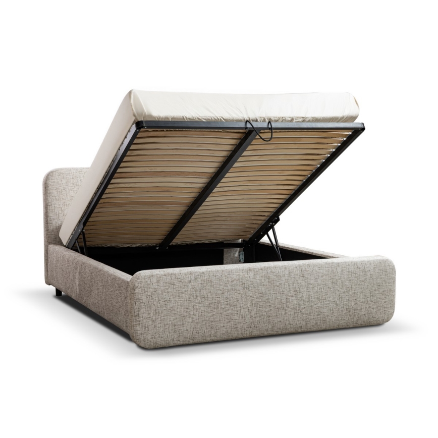 LAJLA Upholstered Bed without Mattress 180x200 cm Beige