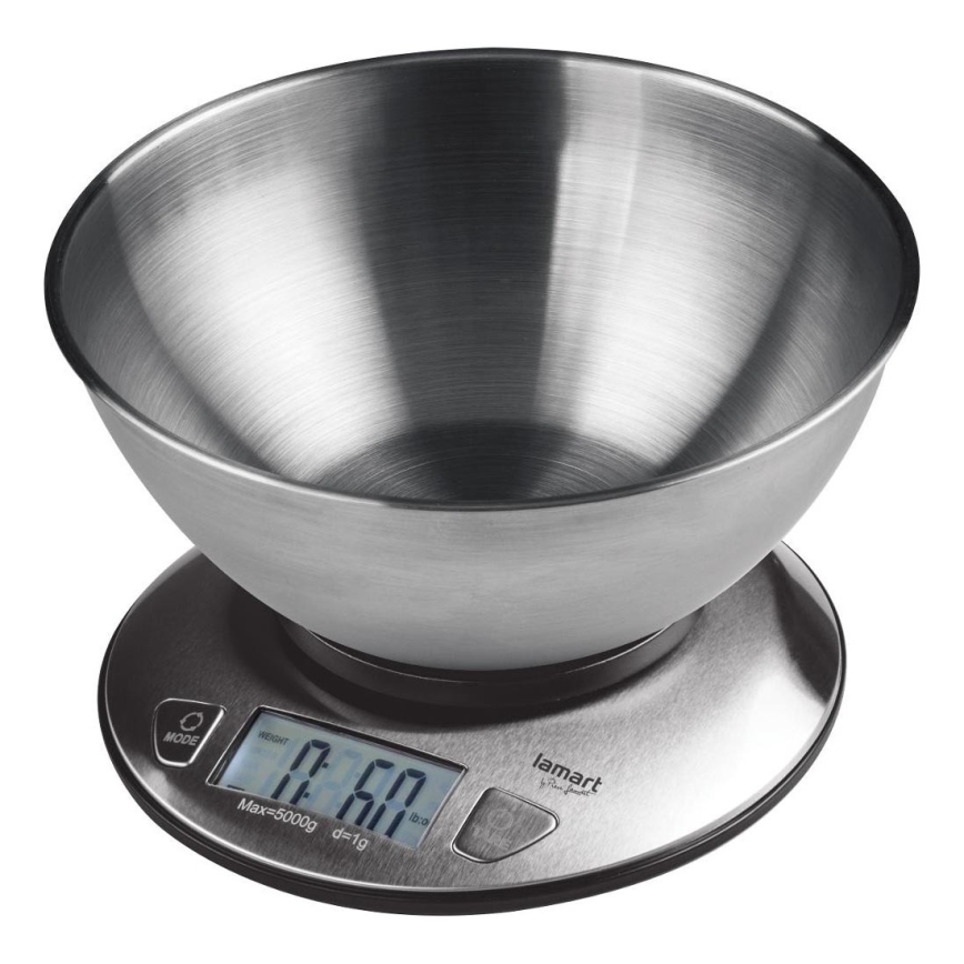 Lamart - Digital kitchen scale with LCD display and bowl 2xAAA stainless steel