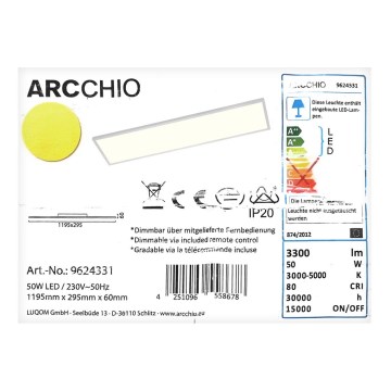 Lampenwelt - LED Dimmable ceiling light BLAAN LED/50W/230V + remote control