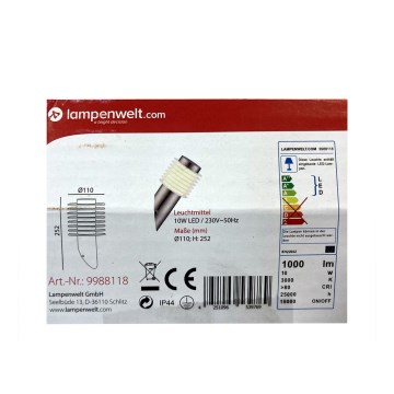 Lampenwelt - LED Outdoor wall lamp LED/10W/230V IP44