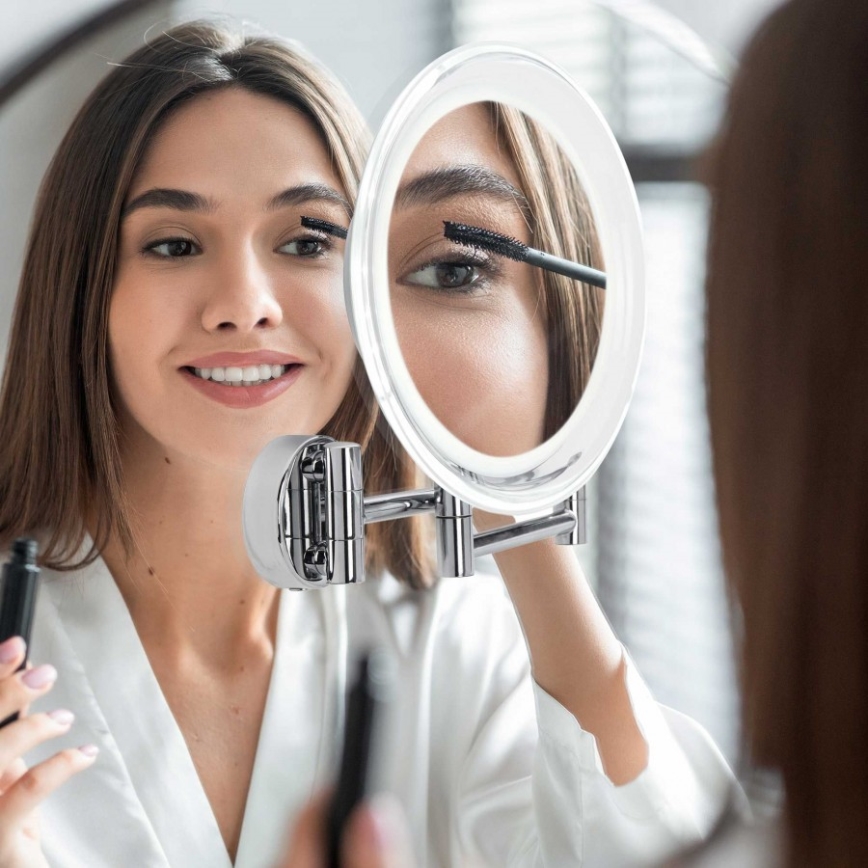 Lanaform - LED Wall-mounted Cosmetic Mirror WALL LED/4xAAA