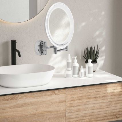 Lanaform - LED Wall-mounted Cosmetic Mirror WALL LED/4xAAA