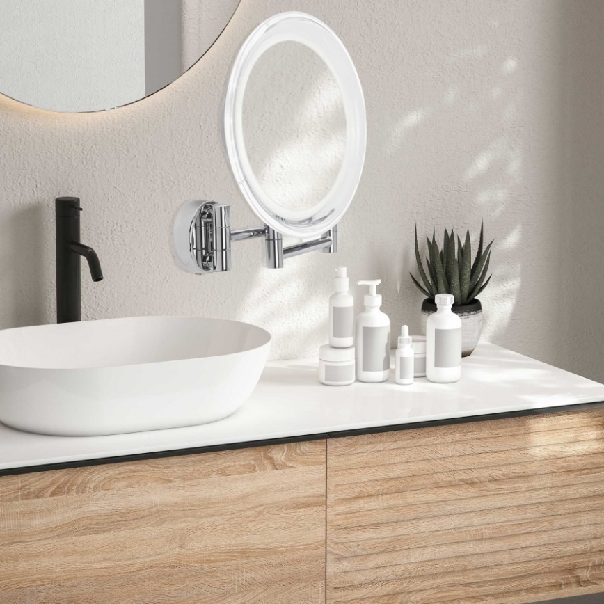 Lanaform - LED Wall-mounted Cosmetic Mirror WALL LED/4xAAA