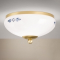 LANDHAUS ceiling light 1xE27/60W/230V Ø 21 cm brass/white/blue