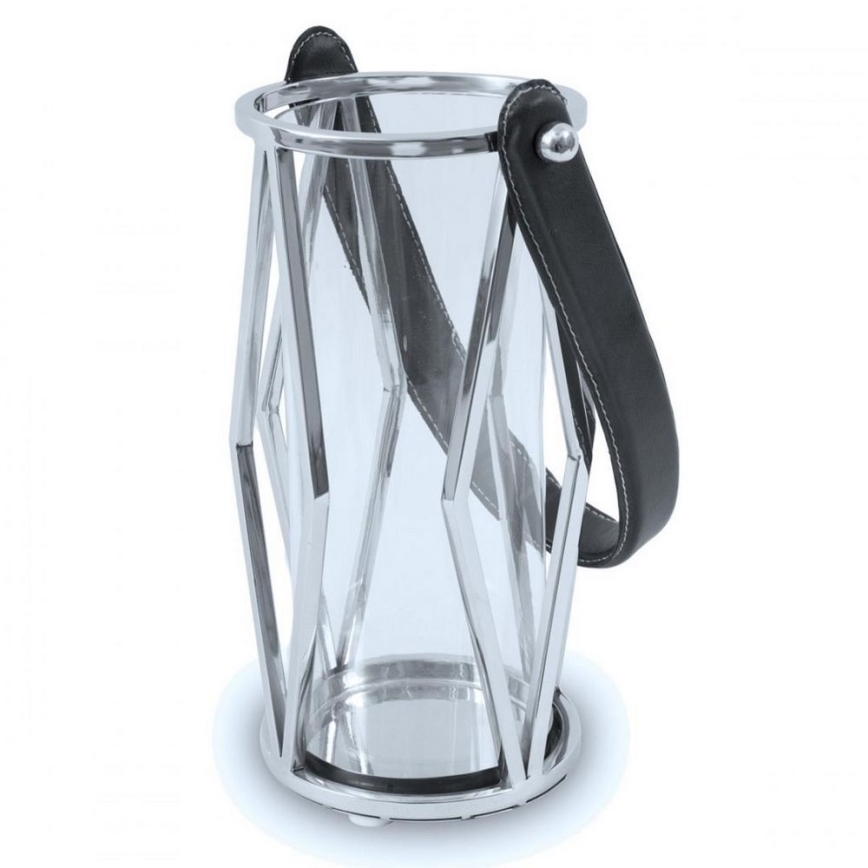 Lantern FRAGIL 26 cm shiny chrome/black