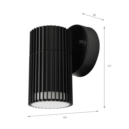 LANTHEA Outdoor Wall-Mounted Spotlight 1xGU10/11W/230V IP44, Black