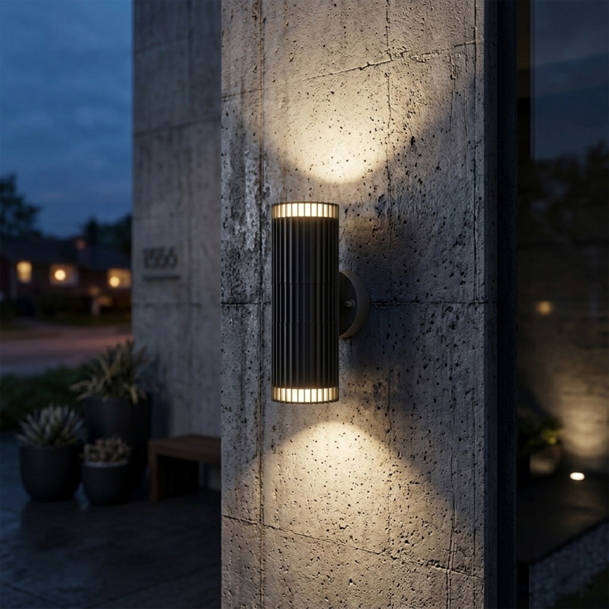 LANTHEA Outdoor Wall Spotlight 2xGU10/11W/230V IP44 Black