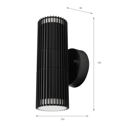 LANTHEA Outdoor Wall Spotlight 2xGU10/11W/230V IP44 Black
