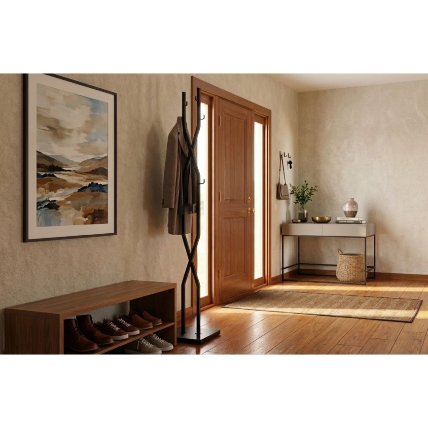 LARB Freestanding Coat Rack 180x40 cm, Black