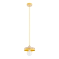 LARSO cable-hung pendant lamp 1xE27/15W/230V yellow/beige