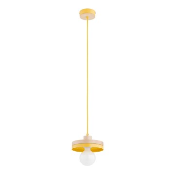 LARSO cable-hung pendant lamp 1xE27/15W/230V yellow/beige