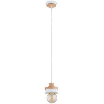 LARSO cord pendant light 1xE27/15W/230V white/beige